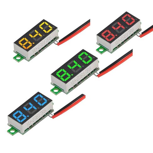Diymore 8pcs DC الجهد عرض الفولتميتر الرقمي الصغير - 0.28 "2 سلك DC 2.5V-30V الأزرق / الأصفر / الأحمر / الأخضر LED اختبار قراءة الجهد in Kuwait