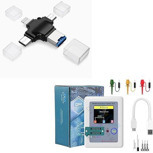 Diymore LCR متر اختبار الترانزستور، متر الترانزستور، LCR-TC1 متعدد الوظائف الترانزستور مكثف اختبار ESR عرض كامل اللون للكشف عن المدقق التلقائي للصمام الثلاثي LCR ESR NPN PNP in Kuwait