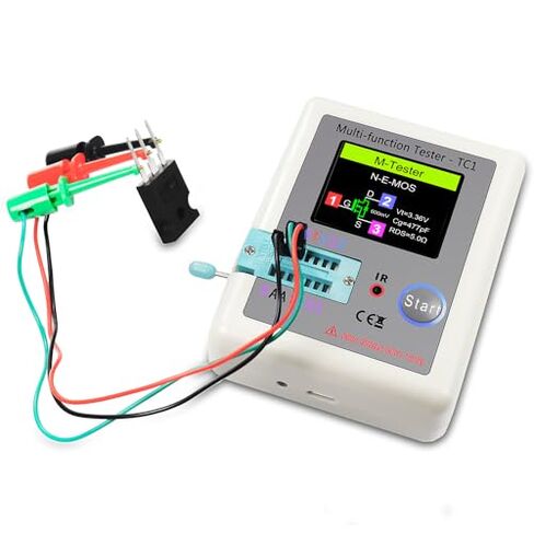 Diymore LCR متر اختبار الترانزستور، متر الترانزستور، LCR-TC1 متعدد الوظائف الترانزستور مكثف اختبار ESR عرض كامل اللون للكشف عن المدقق التلقائي للصمام الثلاثي LCR ESR NPN PNP in Kuwait