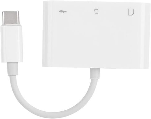 قارئ بطاقات SUNGOOYUE USB C إلى SD TF، محول بطاقة ذاكرة عالي السرعة لأجهزة iOS، مع وظيفة التوصيل السريع لا حاجة إلى تطبيق، تصميم محمول من مادة ABS in Kuwait