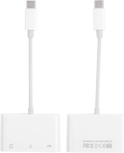 قارئ بطاقات SUNGOOYUE USB C إلى SD TF، محول بطاقة ذاكرة عالي السرعة لأجهزة iOS، مع وظيفة التوصيل السريع لا حاجة إلى تطبيق، تصميم محمول من مادة ABS in Kuwait