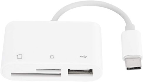قارئ بطاقات SUNGOOYUE USB C إلى SD TF، محول بطاقة ذاكرة عالي السرعة لأجهزة iOS، مع وظيفة التوصيل السريع لا حاجة إلى تطبيق، تصميم محمول من مادة ABS in Kuwait
