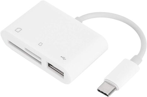 قارئ بطاقات SUNGOOYUE USB C إلى SD TF، محول بطاقة ذاكرة عالي السرعة لأجهزة iOS، مع وظيفة التوصيل السريع لا حاجة إلى تطبيق، تصميم محمول من مادة ABS in Kuwait