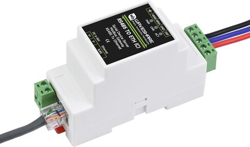 وحدة تحويل إيثرنت waveshare RS485 إلى RJ45، الخادم التسلسلي RS485 الصناعي، TCP/IP إلى الوحدة التسلسلية، بوابة Modbus، مصدر طاقة 6 ~ 36 فولت، دعم تركيب السكك الحديدية in Kuwait
