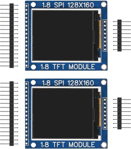 وحدة عرض ملونة hiBCTR 2-Pack 1.8 بوصة ST7735R SPI TFT LCD (128x160) مع فتحة بطاقة SD، متوافقة مع وحدات التحكم الدقيقة ESP32 وSTM32 وDIY in Kuwait