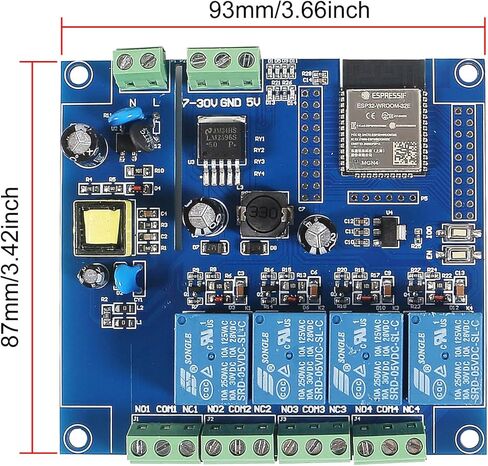 التيار المتناوب/تيار مستمر إمدادات الطاقة ESP32 مجلس التنمية مجلس التنمية للبرمجة اللاسلكية واي فاي 4 قناة قناة 5 فولت وحدة التتابع ESP32-WROOM-32E لاردوينو التيار المتناوب 90-250 فولت/تيار مستمر 7-30 فولت in Kuwait