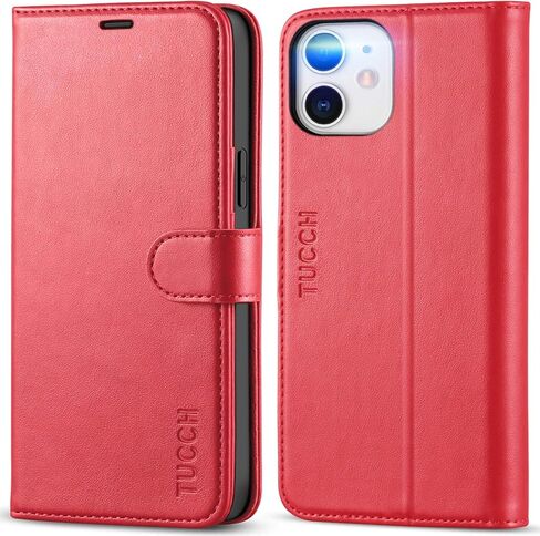 TUCCH Wallet Case for iPhone 12 Pro/iPhone 12 5G, RFID Blocking Card Slot Stand [Shockproof TPU Interior Case] PU Leather Magnetic Protect Flip Cover Compatible with iPhone 12/12 Pro 6.1-inch, Black in Saudi Arabia