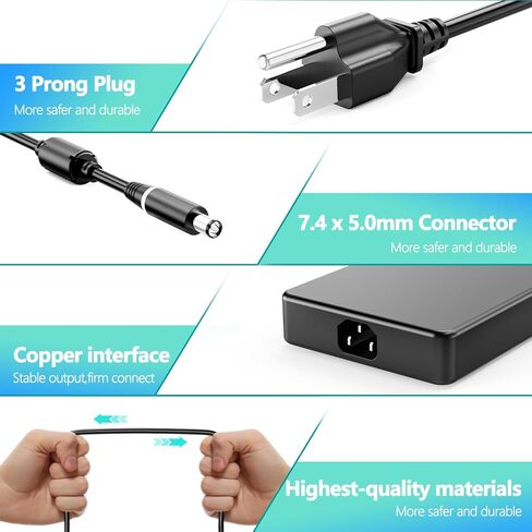 240W 19.5V 12.3A AC Power Adapter Charger Compatible with Dell Alienware M17 R1 R2 R3 R4 R5 M17X R2 R3 M18X Area-51m, Fit for Dell G5 G7 Gaming Laptop Replacement Power Supply in Kuwait