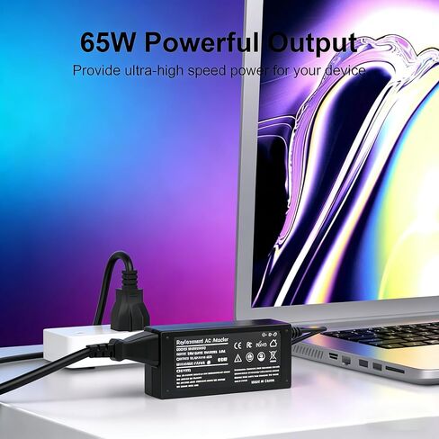 65W Round Tip Travel Charger Replacement for LG Gram 17 15 14 13.3 Laptop Model 13Z970 13Z975 13Z980 14Z970 14Z980 14Z960 15Z975 15Z980 15Z970 17Z995 17Z990 Adapter Power Cord in Kuwait