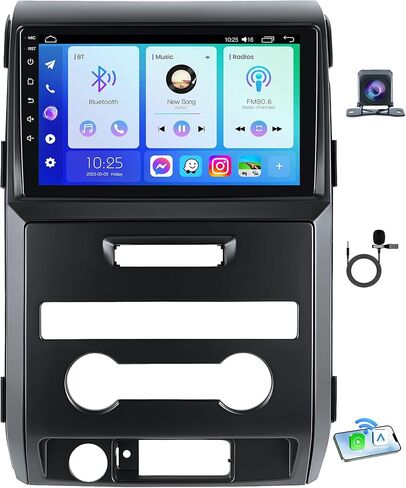 Car Radio for Ford F150 2009-2014: [4Core 64G ROM] 9 inch HD Touchscreen Stereo with Wireless CarPlay Android Auto GPS 5G WiFi FM RDS DSP SWC Mirror Link, Free Backup Camera (Only fit Manual AC) in Kuwait