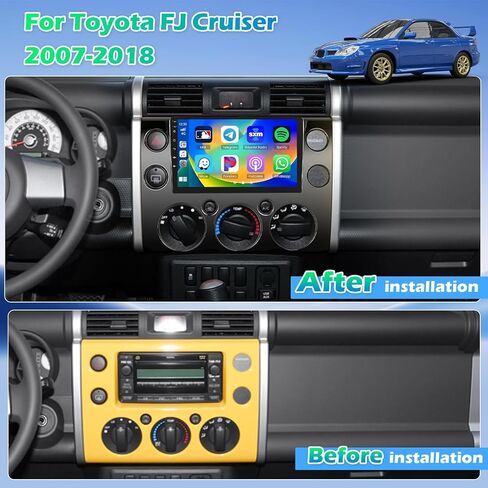ستيريو سيارة Android 15 لسيارة Toyota FJ Cruiser 2007-2018، شاشة لمس عالية الدقة 9 بوصات لسيارة FJ Cruiser، CarPlay اللاسلكي/Android Auto، 5G WiFi، Bluetooth 5.0، 32EQ، 1280 * 720، 4+64G + كاميرا احتياطية in Kuwait