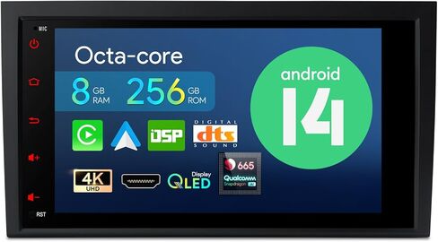 XTRONS Car Stereo for Audi A4 S4 RS4, Android 14 Qualcomm 665 Octa Core Car Radio, 8" QLED Touch Screen Head Unit GPS Navigation Bluetooth Built in DSP CarPlay Android Auto 5GHz WiFi (8+256GB) in Kuwait