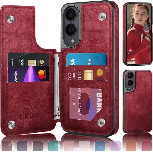 DJDUCK Designed for Samsung Galaxy S25 Edge Case Wallet with Card Holder, [Magnetic Clasp Cover] [RFID Blocking Leather Protection] Shockproof Women Men Cases for Samsung S25 Edge White in Saudi Arabia