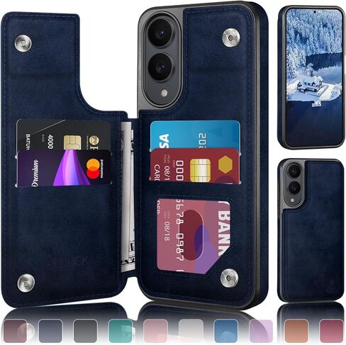 DJDUCK Designed for Samsung Galaxy S25 Edge Case Wallet with Card Holder, [Magnetic Clasp Cover] [RFID Blocking Leather Protection] Shockproof Women Men Cases for Samsung S25 Edge White in Saudi Arabia