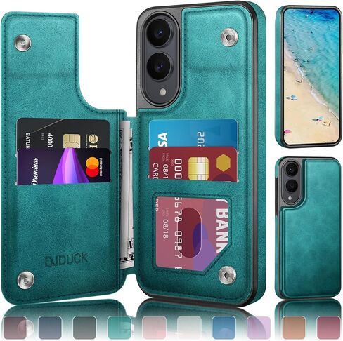 DJDUCK Designed for Samsung Galaxy S25 Edge Case Wallet with Card Holder, [Magnetic Clasp Cover] [RFID Blocking Leather Protection] Shockproof Women Men Cases for Samsung S25 Edge White in Saudi Arabia