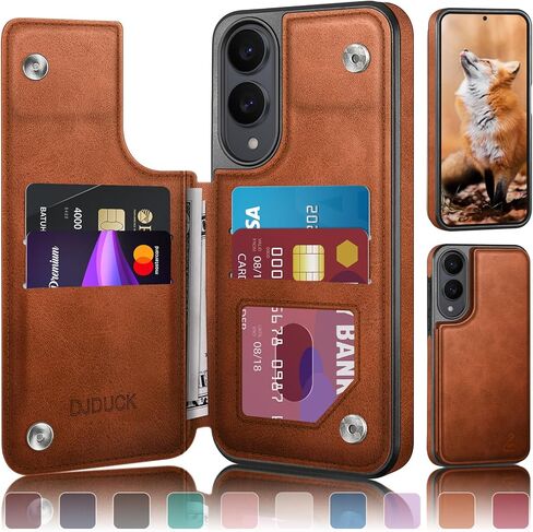 DJDUCK Designed for Samsung Galaxy S25 Edge Case Wallet with Card Holder, [Magnetic Clasp Cover] [RFID Blocking Leather Protection] Shockproof Women Men Cases for Samsung S25 Edge White in Saudi Arabia