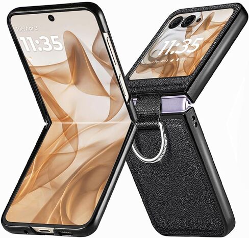 Compatible for Motorola Razr 2025 Case with Ring,Luxury Premium PU Leather Protective Phone Case Full Coverage Bling Diamond Ring Case for Motorola Moto Razr 60 2025 Hot Pink in Kuwait