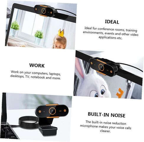COHEALI 1080p USB Webcam with Microphone for Live Streaming and Online Classes, Plastic Laptop Camera with USB Power, High-Definition Computer Web Camera for Teaching and Video Calls in Kuwait