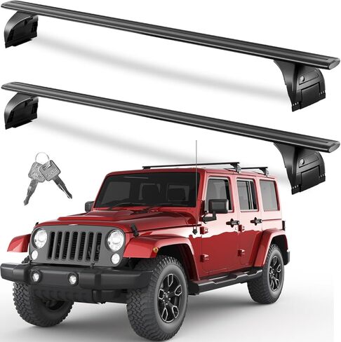200 lbs Roof Rack Cross Bars Compatible with Jeep Wrangler JK JL Gladiator JT 2007-2024 with Anti-Theft Metal Lock, 2 & 4 Door Heavy Duty Aluminum Crossbars Rooftop Kayak Bike Luggage Racks in Saudi Arabia