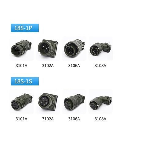 YHNNH VG95234 18S 18-1P 18-1S سلسلة المفاجئة محرك سيرفو المكونات في المقبس مقاوم للماء 3100A 3101A 3102A 3106A 3108A 18S-1P 18S-1S(3101A18-1S) in Kuwait