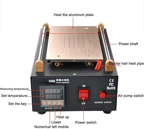 Professional LCD Screen Separator with Adjustable Temperature Control, Suitable for Mobile Phone Touch Screen Glass Repair. in Kuwait