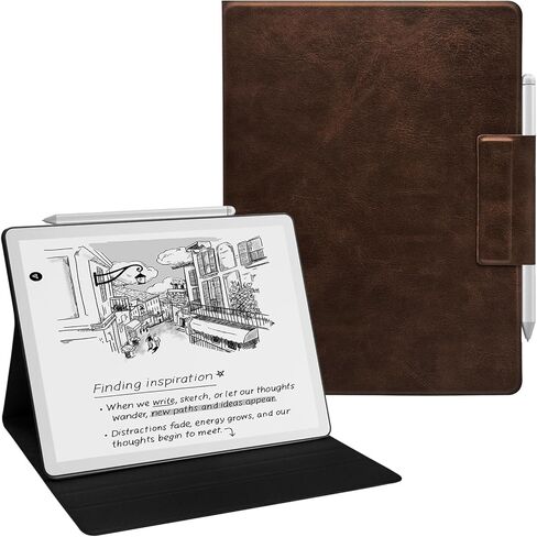 حافظة بحامل مغناطيسي لجهاز Kindle Scribe 2025 (الجيل الثالث) مقاس 11 بوصة وKindle Scribe Colorsoft 2025، غطاء فوليو خفيف الوزن مع خاصية التنبيه/النوم التلقائي، وإبزيم قلم (غابة ضبابية) in Kuwait