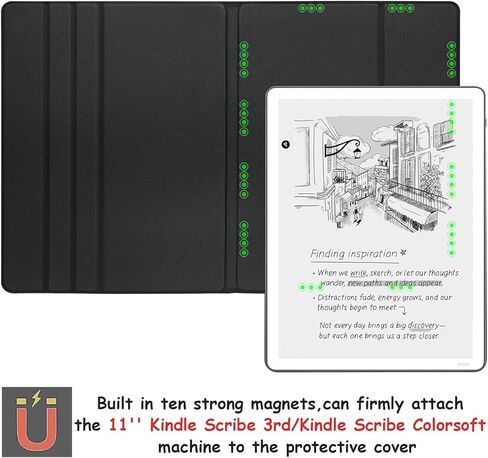 حافظة بحامل مغناطيسي لجهاز Kindle Scribe 2025 (الجيل الثالث) مقاس 11 بوصة وKindle Scribe Colorsoft 2025، غطاء فوليو خفيف الوزن مع خاصية التنبيه/النوم التلقائي، وإبزيم قلم (غابة ضبابية) in Kuwait