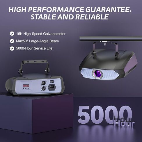 DJ Laser Light for Party ، آلة ليزر ثلاثية الأبعاد ، وظائف التحكم المتعددة ، الدعم اليدوي على الجدران ، تشغيل النصوص ، والبرمجة الشخصية ، مناسبة لحفلات DJ ، حانات وأحداث KTV in Saudi Arabia