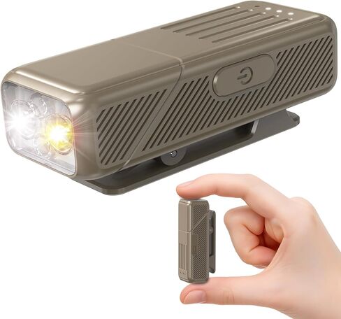 KINGTOP Clip On Flashlight, Mini EDC Flashlight for Night Walking - 90° Rotating Head, Magnetic Base, USB-C Rechargeable Pocket Light with Spotlight, Floodlight, Red SOS & Red/Blue Strobe (Black) in Saudi Arabia