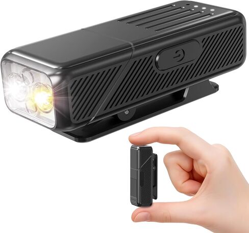 KINGTOP Clip On Flashlight, Mini EDC Flashlight for Night Walking - 90° Rotating Head, Magnetic Base, USB-C Rechargeable Pocket Light with Spotlight, Floodlight, Red SOS & Red/Blue Strobe (Black) in Saudi Arabia