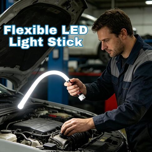Bendable LED Flashlight Stick, 28.7" Rechargeable Flexible Work Light – High Lumen, 3 Lighting Modes for Auto Repairs, Inspections & Tight Spaces in Kuwait