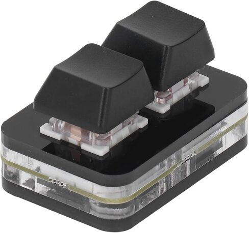 Dioche 2 Key Keyb2 Key Red Switch لوحة مفاتيح ميكانيكية صغيرة USB لألعاب الإيقاع مع وظيفة النسخ واللصق (أسود) in Kuwait