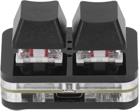 Dioche 2 Key Keyb2 Key Red Switch لوحة مفاتيح ميكانيكية صغيرة USB لألعاب الإيقاع مع وظيفة النسخ واللصق (أسود) in Kuwait