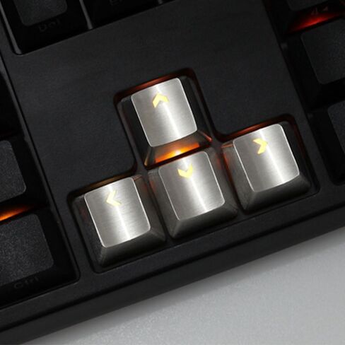 أغطية مفاتيح معدنية كاملة للوحة المفاتيح الميكانيكية Cherry Mx Switch سهم فضي وأغطية مفاتيح من سبائك الألومنيوم بإضاءة خلفية Gamin g (SilverArrow) in Kuwait
