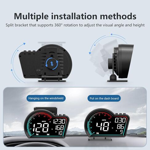 SinoTrack HUD Digital GPS Speedometer for Car Universal Heads Up Display Oversize Screen Large LCD MPH Speedometer Speed Fatigued Diving Alert Over-Speed Alarm Compass for All Vehicle in Saudi Arabia
