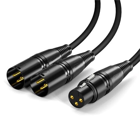 YHNNH XLR 1 إلى 2 كابل صوت أنثى ذكر 0.5 متر 1 متر 2 متر 3 متر 5 متر 8 متر (ذكر إلى ذكر أنثى، 1 متر) in Kuwait