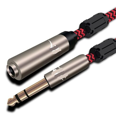 YHNNH Audio Cable Stereo Male 6.35mm to 6.35mm Female Extension Cable 1/4" Jack(Red,10m) in Kuwait