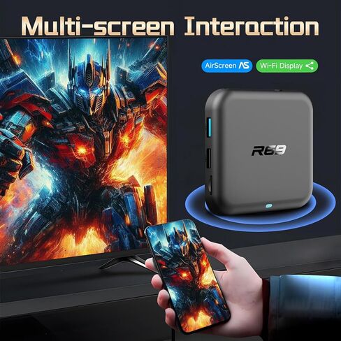 Android 14.0 TV Box 2026, Android Box 2GB RAM 16GB Flash RK3518 Quad-Core Wi-Fi 6 Dual-Band 2.4G/5.8G Wi-Fi 4K TV Box H.265 Bluetooth 5.0 USB 3.0 100M Ethernet Smart Box for TV with Voice Remote in Kuwait