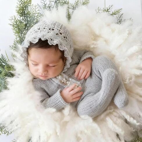 Newborn Photography Props Boys Girls Outfits Baby Photo Props Hat Romper Set – Infant Baby Girl Boys Outfit for Photoshoot in Kuwait