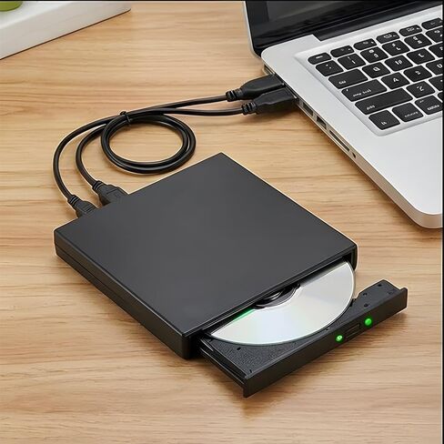 External DVD Drive for Laptop, CD Optical Drive, Portable DVD CD ROM Writer for Laptop Desktop PC in Kuwait