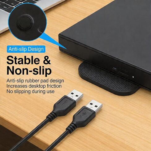 External DVD Drive for Laptop, CD Optical Drive, Portable DVD CD ROM Writer for Laptop Desktop PC in Kuwait