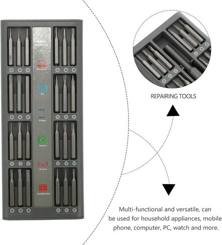 UKCOCO 48-in-1 Precision Electronics Repair Kit with Multi-function Screwdriver Set, Disassembly Tools for Laptop and Household Maintenance, Gray Hand Tool Kit for DIY Repair Tasks in Kuwait
