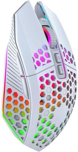 Wireless Gaming Mouse 3 Gears 8 Buttons 1600 DPI Adjustable RGB Rechargeable Computer Mice for Household Computer Accessory(White) in Kuwait