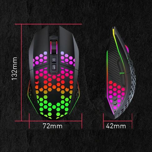 Wireless Gaming Mouse 3 Gears 8 Buttons 1600 DPI Adjustable RGB Rechargeable Computer Mice for Household Computer Accessory(White) in Kuwait
