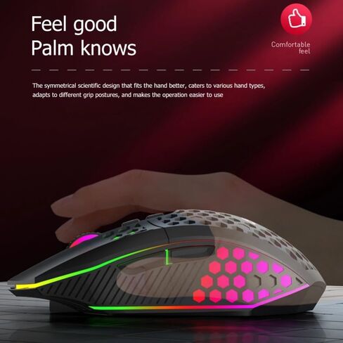 Wireless Gaming Mouse 3 Gears 8 Buttons 1600 DPI Adjustable RGB Rechargeable Computer Mice for Household Computer Accessory(White) in Kuwait