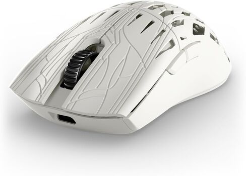 PWNAGE Trinity Wireless Carbon Fiber Gaming Mouse 8kHz - 37grams Ultralight Esports Pro Gamer PAW3950 Optical Sensor 30,000 DPI - 8000Hz -100% PTFE Skates Wireless Symm 2 - Solid White in Kuwait