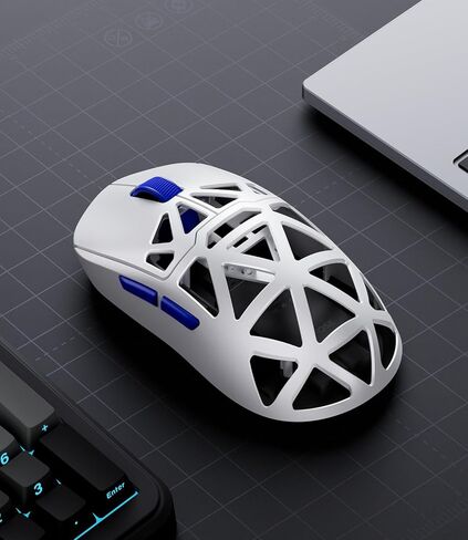 MCHOSE AX5 Wireless Gaming Mouse, 4KHz Polling Rate Focus PAW 3395 Optical Sensor - 26,000 DPI, 49g Ultra-Lightweight - 75 Hr Battery, Magnesium Alloy Mice - White in Kuwait