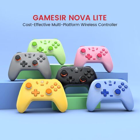 وحدة تحكم GameSir Nova Lite 2.4g للكمبيوتر الشخصي وSteam وSwitch وأجهزة iOS وAndroid ولوحة ألعاب لاسلكية مع عصا تحكم بتأثير Hall ووظيفة Turbo - أزرق in Kuwait