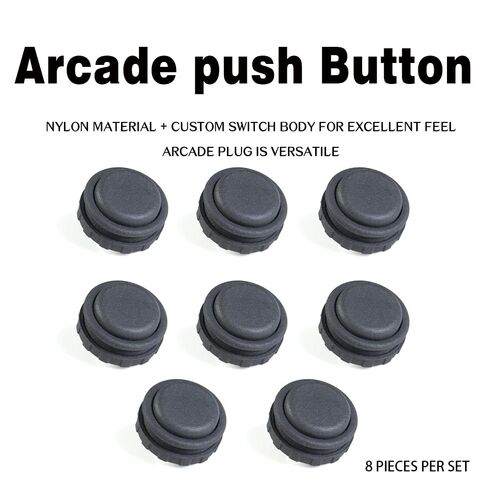 TIKITAKA FTG Arcade Push Buttons 8-piece set DIY plug-in replacement parts 30mm/24mm Nylon Panda Switch Arcade Joystick Street Fighter 6 Fighting Game Arcade Game Controller Compatible (Black) in Kuwait
