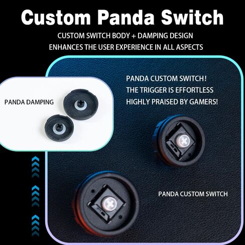 TIKITAKA FTG Arcade Push Buttons 8-piece set DIY plug-in replacement parts 30mm/24mm Nylon Panda Switch Arcade Joystick Street Fighter 6 Fighting Game Arcade Game Controller Compatible (Black) in Kuwait
